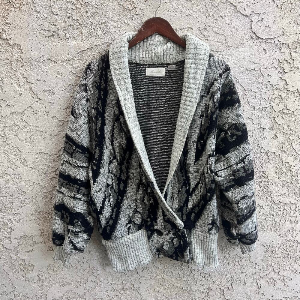 Vintage 80s Margolis Men’s Aztec Southwestern Shawl Collar Cardigan Size L
